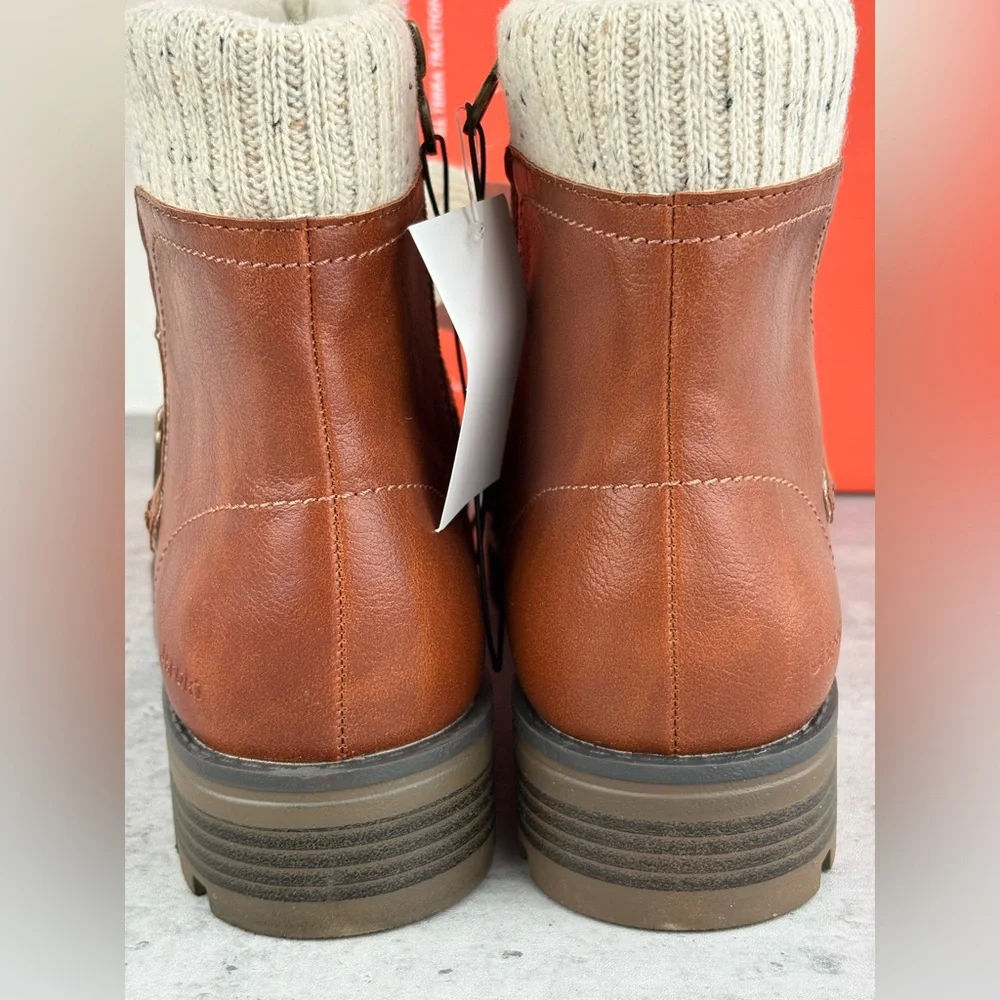 JSport Violet Boots Women's Brown Zip Knit Cuff and Memory Foam Comfort Sz 10 - Picture 4 of 6